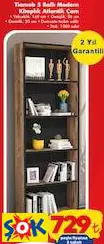 TİAMOB 5 RAFLI MODERN KİTAPLIK ATLANTİK ÇAM
